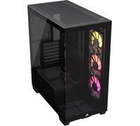 CORSAIR 3500X ARGB Media-Torre ATX Caja de PC - Cristal Templado Panorámico - Compatible Placa Base de Conexión Inversa - 3X Ventiladores CORSAIR RS120 ARGB Incluidos - Negro