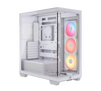 CORSAIR 3500X LX-R RGB iCUE Link Caja de PC Semitorre con Panel de Cristal Panorámico - Incluye 3X LX120-R RGB y iCUE Link System Hub, Puede Incluir hasta 10 Ventiladores de 120mm - Blanco