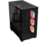 CORSAIR 3500X LX-R RGB iCUE Link Caja de PC Semitorre - 3 Ventiladores LX120-R RGB preinstalados, Incluye iCUE Link System Hub, Puede Incluir hasta 10 Ventiladores de 120mm - Negro