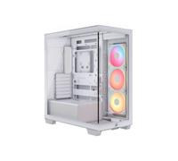 CORSAIR 3500X LX-R RGB iCUE Link Caja de PC Semitorre - 3 Ventiladores LX120-R RGB preinstalados, Incluye iCUE Link System Hub, Puede Incluir hasta 10 Ventiladores de 120mm - Blanco