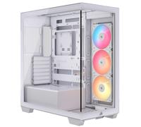 CORSAIR 3500X RS-R ARGB Caja de PC Semitorre - 3 Ventiladores RS120-R ARGB Preinstalados, Puede Incluir hasta 10 Ventiladores de 120mm, Compatible con Placa Base de Conexión Inversa - Blanco