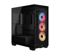 CORSAIR 3500X RS-R ARGB Caja de PC Semitorre - 3 Ventiladores RS120-R ARGB Preinstalados, Puede Incluir hasta 10 Ventiladores de 120mm, Compatible con Placa Base de Conexión Inversa - Negro