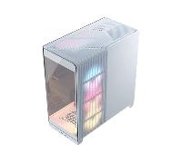 CORSAIR Frame 4500X RS-R ARGB Caja de PC Semitorre con Cristal Panorámico - Sistema de Montaje de InfiniRail, Capacidad para Dos radiadores de 360 mm, Incluye 3 Ventiladores RS120R - Blanco