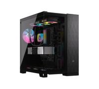CORSAIR 6500X Media-Torre ATX Caja de PC de Doble Cámara - Cristal Templado Panorámico - Conexión Inversa Compatible con Placa Base - Sin Ventiladores Incluidos - Negro/Aluminio Obsidiana