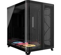 CORSAIR Air 5400 LX-R RGB iCUE Link Caja para PC semitorre panorámica de Triple cámara - 3 Ventiladores LX-R RGB Reverse-Rotor preinstalados - conductos de Alto Flujo y bajo Ruido - Negro