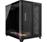 CORSAIR Air 5400 RS-R ARGB Caja para PC semitorre panorámica de Triple cámara - 3 Ventiladores RS120-R ARGB Reverse-Rotor preinstalados - conductos de Alto Flujo y bajo Ruido - Negro