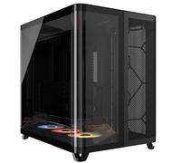 CORSAIR Air 5400 RS-R ARGB Caja para PC semitorre panorámica de Triple cámara - 3 Ventiladores RS120-R ARGB Reverse-Rotor preinstalados - conductos de Alto Flujo y bajo Ruido - Negro