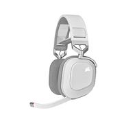 Corsair Auriculares inalámbricos multiplataforma HS80 RGB para Juegos, Dolby Atmos, diseño Ligero y cómodo, micrófono de Calidad de transmisión, Compatible con iCUE, PC, Mac, PS5, PS4, Color Blanco