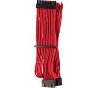 Corsair - Cable Protegido de Forma Individual con Revestimiento ATX de 24 Clavijas Type 4 Gen 4 Corsair Premium, Rojo