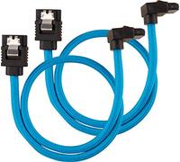 Corsair - Cable SATA Blindado Premium - SATA 6Gbps 30 cm, Conector A 90 °, Azul