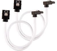 Corsair - Cable SATA Blindado Premium - SATA 6Gbps 30 cm, Conector A 90 °, Blanco