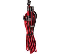 Corsair - Cables protegidos de forma Individual con revestimiento PCIe (conector de cada) Type 4 Gen 4 Premium, PCIe de 6+2 Clavijas Individual, Rojo/Negro