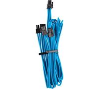 Corsair - Cables protegidos de forma Individual con revestimiento PCIe (conector de cada) Type 4 Gen 4 Premium, PCIe de 6+2 Clavijas Individual, Azul