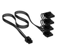 CORSAIR Elite Premium Cable de Alimentación Pata Type 4 con Funda Individual (4 Conectores) - Diseño Paracord de Malla de Triple Capa, Compatible con PSU Corsair Type 4 - Negro