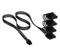CORSAIR Elite Premium Cable de Alimentación Pata Type 5 con Funda Individual (4 Conectores) - Diseño Paracord de Malla de Triple Capa, Compatible con PSU Corsair Type 5 - Negro