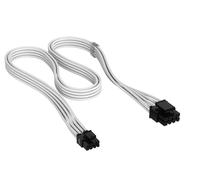 CORSAIR Elite Premium Cable EPS/ATX12V (4+4) 8-Pin Type 5 en Funda Individual - Diseño Paracord de Malla de Triple Capa, Compatible con PSU Corsair Type 5 - Blanco