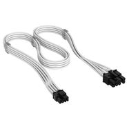 CORSAIR Elite Premium Cable PCIe 8-Pin (6+2 Split) Type 5 en Funda Individual - Diseño Paracord de Malla de Triple Capa, Compatible con PSU Corsair Type 5 - Blanco