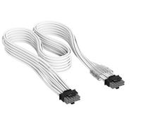 CORSAIR Elite Premium Cable Universal PCIe 12V-2x6 a PCIe 12V-2x6 600 W con Funda Individual - Diseño Paracord de Malla de Triple Capa, Compatible con PSU de 12 V-2x6 - Blanco