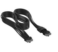 CORSAIR Elite Premium Cable Universal PCIe 12V-2x6 a PCIe 12V-2x6 600 W con Funda Individual - Diseño Paracord de Malla de Triple Capa, Compatible con PSU de 12 V-2x6 - Negro