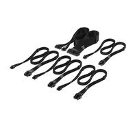 CORSAIR Elite Premium Kit de Inicio de Cables de PSU Type 4 en Funda Individual - Diseño Paracord de Malla de Triple Capa, Compatible con PSU Corsair Tipo 4 - Negro