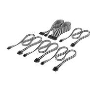 Corsair Elite Premium Kit de Inicio de Cables de PSU Type 4 en Funda Individual - Diseño Paracord de Malla de Triple Capa, Compatible con PSU Tipo 4 - Negro/Blanco