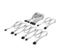 Corsair Elite Premium Kit de Inicio de Cables de PSU Type 4 en Funda Individual - Diseño Paracord de Malla de Triple Capa, Compatible con PSU Tipo 4 - Blanco