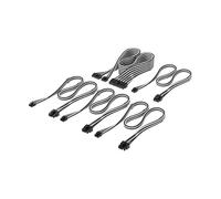 Corsair Elite Premium Kit de Inicio de Cables de PSU Type 5 en Funda Individual - Diseño Paracord de Malla de Triple Capa, Compatible con PSU Type 5 - Negro/Blanco