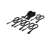 CORSAIR Elite Premium Kit de Inicio de Cables de PSU Type 5 en Funda Individual - Diseño Paracord de Malla de Triple Capa, Compatible con PSU Corsair Type 5 - Negro