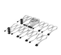 CORSAIR Elite Premium Kit Profesional de Cables de PSU Type 4 en Funda Individual - Diseño Paracord de Malla de Triple Capa, Compatible con PSU Corsair Tipo 4 - Blanco