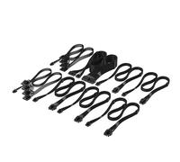 Corsair Elite Premium Kit Profesional de Cables de PSU Type 4 en Funda Individual - Diseño Paracord de Malla de Triple Capa, Compatible con PSU Tipo 4 - Negro