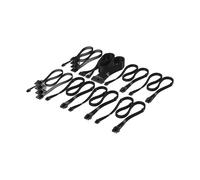 CORSAIR Elite Premium Kit Profesional de Cables de PSU Type 5 en Funda Individual - Diseño Paracord de Malla de Triple Capa, Compatible con PSU Corsair Type 5 - Negro