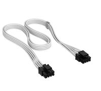 CORSAIR Elite Premium Type 4 Cable de PSU de EPS/ATX12V (4+4) 8-Pin con Funda Individual - Diseño Paracord de Malla de Triple Capa, Compatible con PSU Corsair Type 4 - Blanco