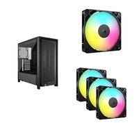 CORSAIR Frame 4000D Caja Modular Mid-Tower ATX para PC + RS120 ARGB 120 mm PWM Ventiladores (Paquete Individual) + (Paquete Triple) Paquete - Negro