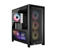 CORSAIR Frame 4000D LCD RS ARGB Chasis para PC Modular ATX Semitorre - Pantalla Táctil LCD XENEON Edge, Sistema de Montaje de InfiniRail, 4 Ventiladores RS120 ARGB PWM - Negro