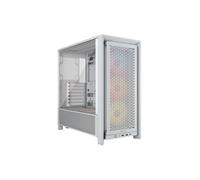CORSAIR Frame 4000D RS ARGB Caja Modular ATX Mid-Tower para PC - Alto Flujo de Aire, 3 Ventiladores RS ARGB preinstalados, ASUS BTF, MSI Project Zero, Gigabyte Project Stealth - Blanco