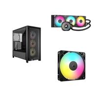CORSAIR Frame 4000D RS ARGB Caja Modular ATX Mid-Tower para PC + Nautilus 360 RS ARGB Refrigeración Líquida de CPU + RS120 ARGB 120 mm PWM Ventilador Paquete