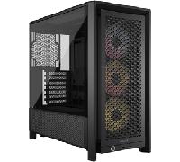 CORSAIR Frame 4000D RS ARGB Caja Modular ATX Mid-Tower para PC - Alto Flujo de Aire, 3 Ventiladores RS ARGB preinstalados, ASUS BTF, MSI Project Zero, Gigabyte Project Stealth - Negro