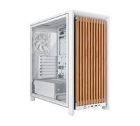 CORSAIR Frame 4000D Wood RS Chasis para PC Modular ATX Semitorre - Panel Frontal de Madera, 4 Ventiladores RS120 PWM Incluidos, Sistema de Montaje InfiniRail, Brazo Anticaída GPU - Blanco y Roble