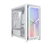 CORSAIR Frame 4000X RS Chasis para PC Modular ATX Semitorre - Panel Frontal RGB, 4 Ventiladores RS120 PWM Incluidos, Sistema de Montaje InfiniRail, Brazo Anticaída GPU - Blanco