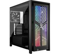 CORSAIR Frame 4000X RS Chasis para PC Modular ATX Semitorre - Panel Frontal RGB, 4 Ventiladores RS120 PWM Incluidos, Sistema de Montaje InfiniRail, Brazo Anticaída GPU - Negro