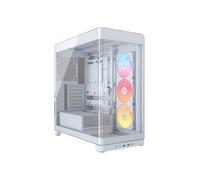 CORSAIR Frame 4500X RS-R ARGB Caja de PC Semitorre con Cristal Panorámico - Sistema de Montaje de InfiniRail, Capacidad para Dos radiadores de 360 mm, Incluye 3 Ventiladores RS120R - Blanco