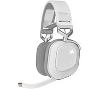 Corsair HS80 RGB Wireless Auriculares para Juegos Multiplataforma - Dolby Atmos - Micrófono Omnidireccional - Compatible con iCUE - PC, Mac, PS5, PS4 - Blanco