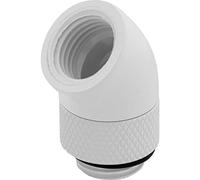 Corsair Hydro X de la Serie Adaptador Giratorio de 45 Grados, Paquete Doble (Roscas de Puerto G1/4 BSPP, Mecanismo de Rotación Seguro, Optimizado Para Altos Caudales) Blanco
