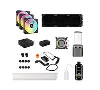 CORSAIR Hydro X Series iCUE Link XH405i Kit de Refrigeración Personalizada - Bloque de Refrigeración Líquida para CPU XC7 Elite - Bomba XD5 Elite D5 Res - 3 Ventiladores QX120 RGB - Gris