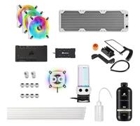 Corsair Hydro X Series iCUE XH305i RGB PRO Kit de Refrigeración Personalizada (Circuito Refrigeración para CPU, Bloque de Refrigeración Líquida CPU, Pack Bomba/Depósito D5, 3 Ventiladores RGB) Blanco