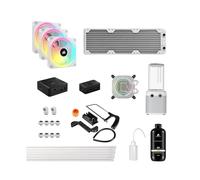 Corsair Hydro X Series iCUE XH305i RGB Pro Kit de Refrigeración Personalizada (Circuito Refrigeración para CPU, Bloque de Refrigeración Líquida CPU, Pack Bomba/Depósito D5, 3 Ventiladores RGB) Blanco