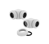 Corsair Hydro X Series XF Hardline 90 Grados 12 mm OD Accesorios, Paquete Doble (Diseño de Compresión de Línea Dura de Junta Tórica Doble, Ajuste de Tubería Fácil de 12 mm de Diámetro) Blanco