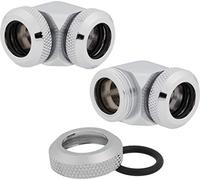 Corsair Hydro X Series, XF Hardline Conectores 12 mm DE 90° DE, Pack de Dos Unidades, Cromo