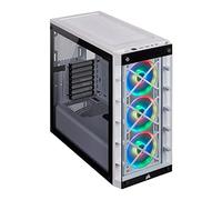 Corsair iCUE 465X RGB Cristal Templado Chasis Semi-torre ATX Inteligente (Paneles Lateral y Frontal de Cristal Templado, Tres Ventiladores LL120 RGB LED Incluidos), Blanco