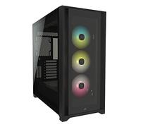 Corsair iCUE 5000X RGB Chasis Inteligente para PC ATX Semitorre con Cristal Templado (Cuatro Paneles Cristal Templado, Sistema de Gestión del Cableado RapidRoute, Tres Ventiladores RGB 120 mm) Negro